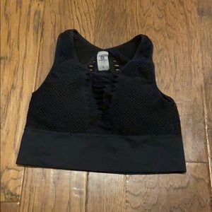 Black sports bra size large laser cut patted